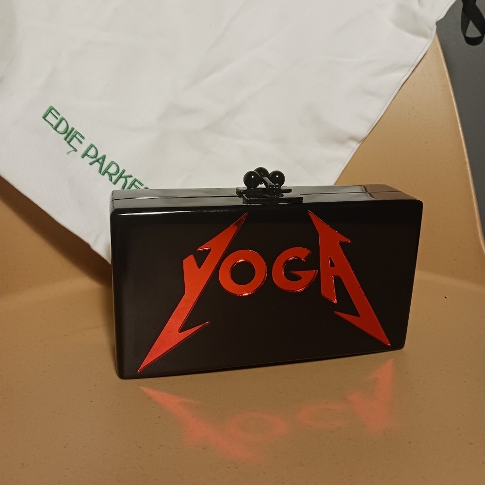 Edie Parker YOGA black clutch bag with dust bag